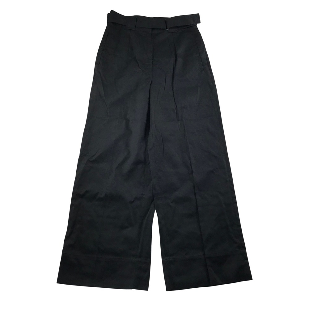 Banana Republic Black Wide Leg Belted Trousers High Rise Pants 6 Long 6L